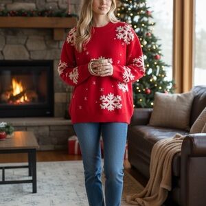 Red Snowflake Sweater